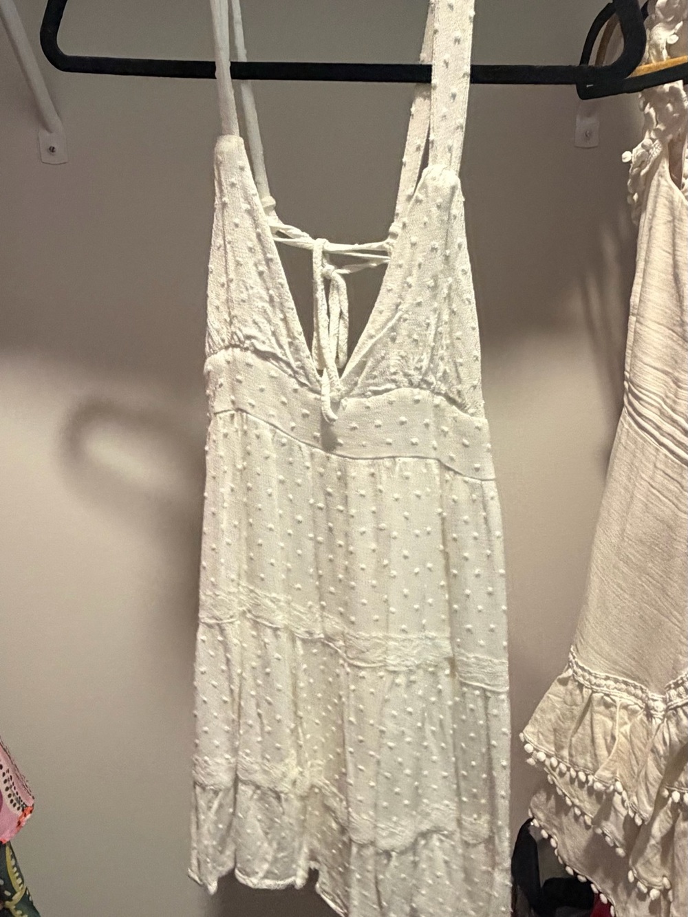 Marshalls White Swiss-Dot Tie-Back Cover-Up Dress
